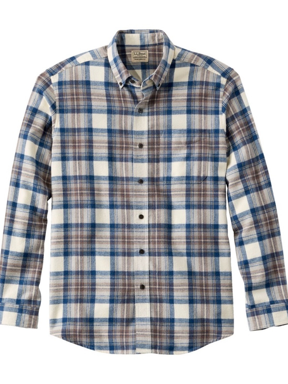 L.L.Bean Men’s Scotch Plaid Flannel Shirt Slightly Fitted Tall Large - Picture 2 of 8
